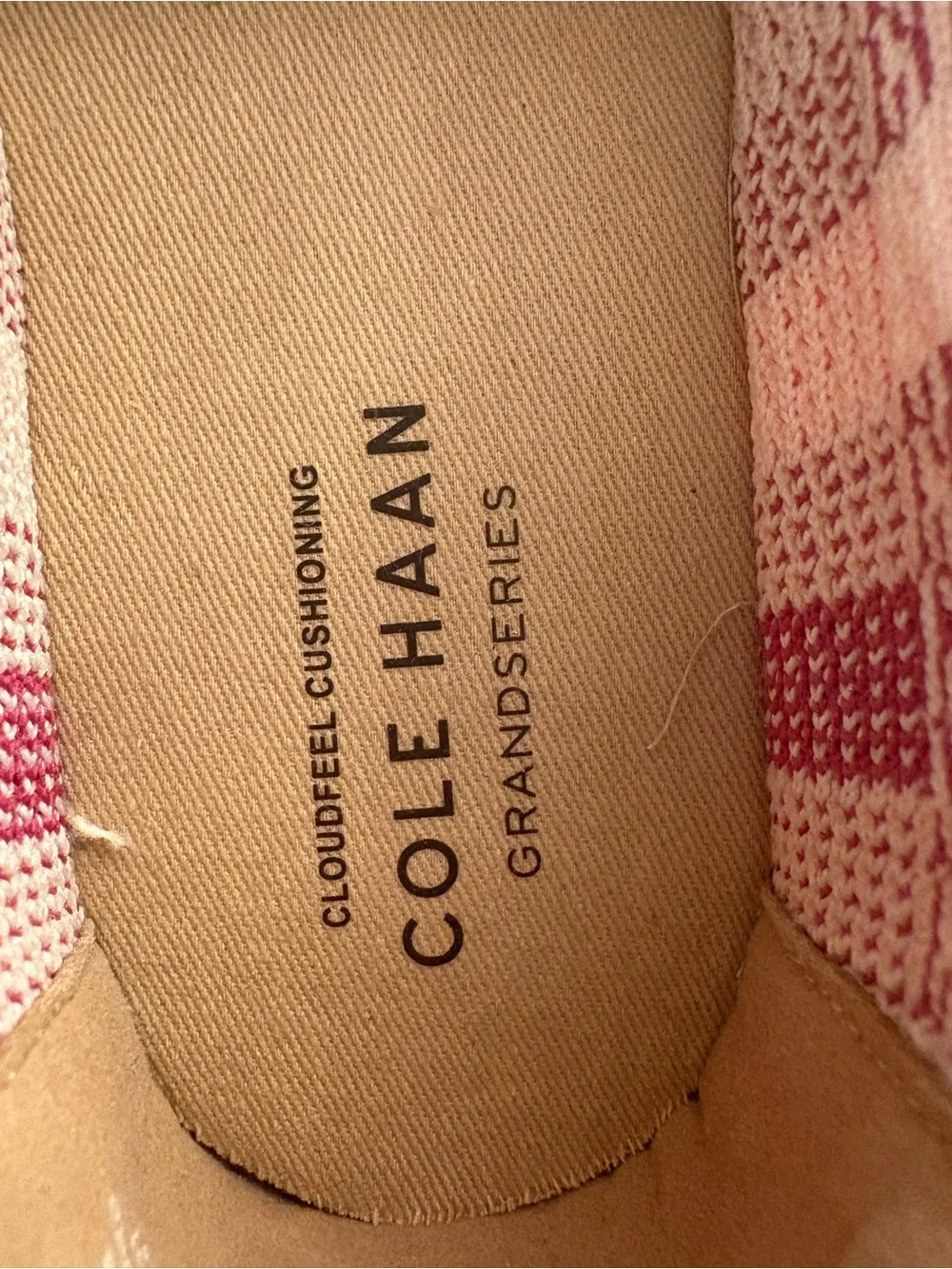 Pink White Striped Cole Haan Cloudfeel Grand Espadrille Sandal Shoes Size 7.5B